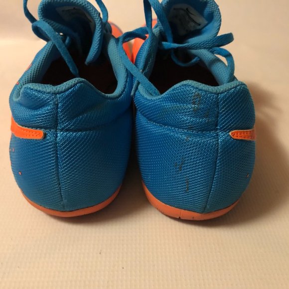 NIKE MEN'S ELASTICO II BRIGHT MANGO BLUE INDOOR SOCCER SHOE 580454-884 SIZE 12 - Picture 6 of 10